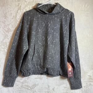 NWT Kyodan Outdoor Grey Mock Neck Pocket Sweatshirt L